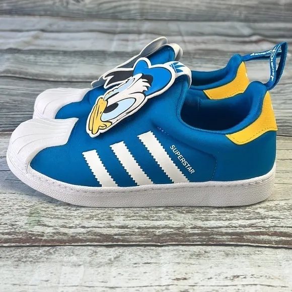 Adidas Kids' Originals Superstar 360 Blue, White and Yellow. Toddler Size 3.