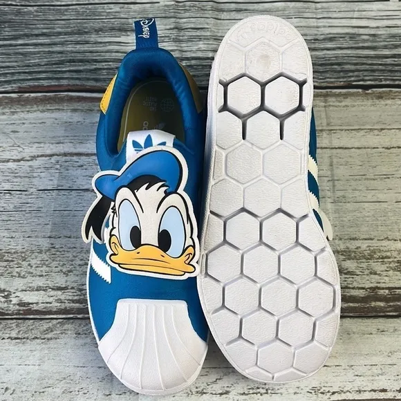 Adidas Kids' Originals Superstar 360 Blue, White and Yellow. Toddler Size 3.
