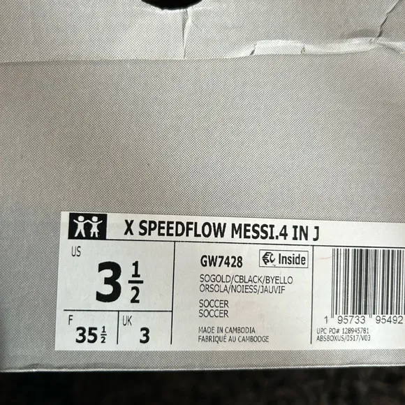 Adidas Kids Soccer Turf Shoes X SPEEDFLOW MESSI.4 IN JSize 3.5