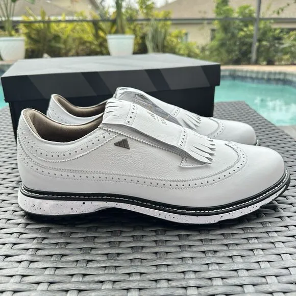 Adidas MC87 Spikeless Golf White Iron Metallic Men's Shoes IH4819 Size 11.5