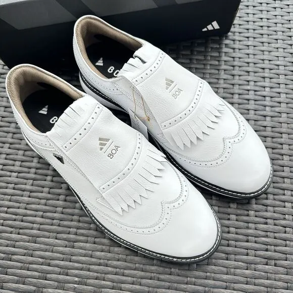 Adidas MC87 Spikeless Golf White Iron Metallic Men's Shoes IH4819 Size 11.5