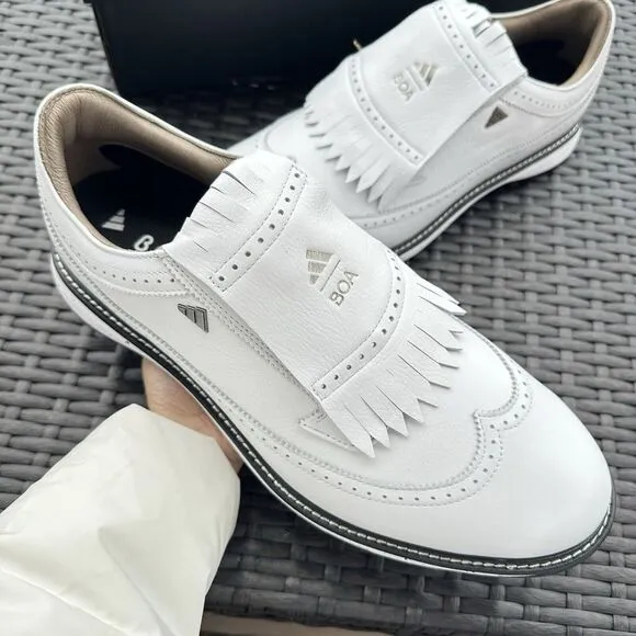 Adidas MC87 Spikeless Golf White Iron Metallic Men's Shoes IH4819 Size 11.5