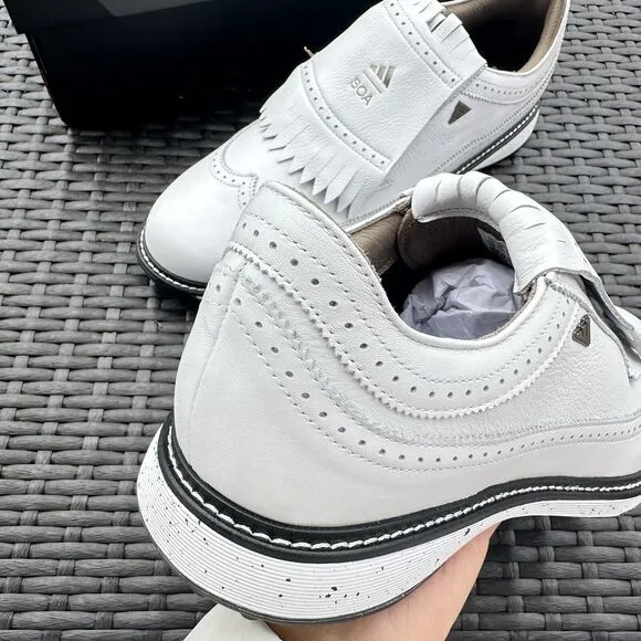 Adidas MC87 Spikeless Golf White Iron Metallic Men's Shoes IH4819 Size 11.5