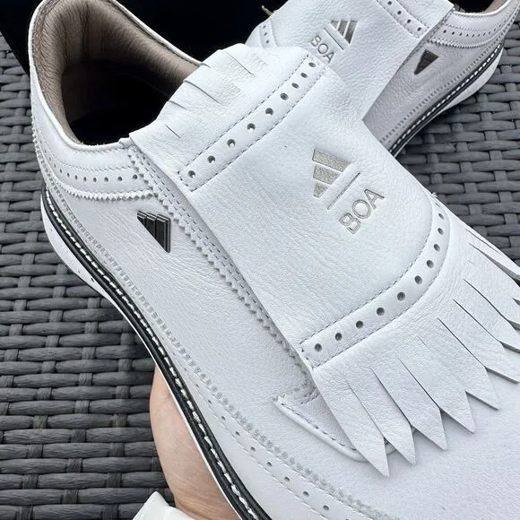 Adidas MC87 Spikeless Golf White Iron Metallic Men's Shoes IH4819 Size 11.5