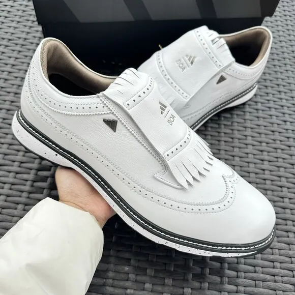 Adidas MC87 Spikeless Golf White Iron Metallic Men's Shoes IH4819 Size 11.5