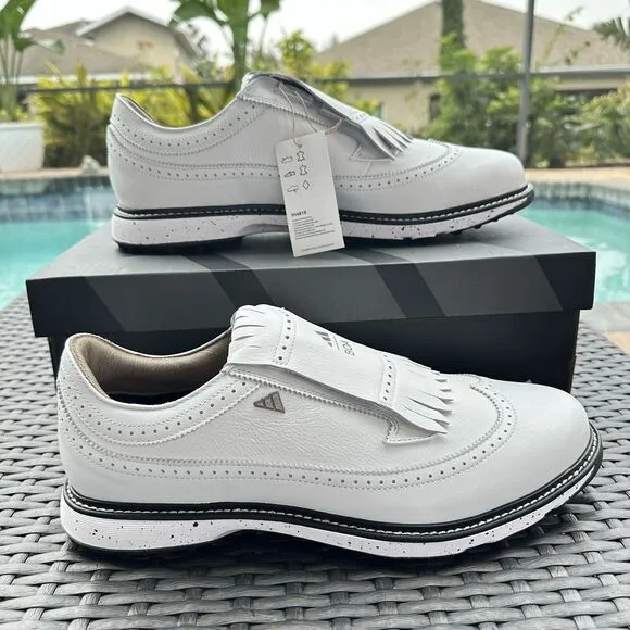 Adidas MC87 Spikeless Golf White Iron Metallic Men's Shoes IH4819 Size 11.5
