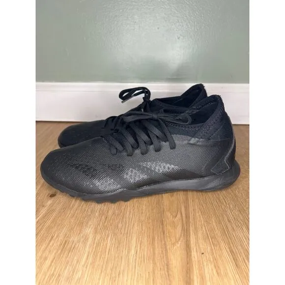 ADIDAS MENS 5.5 PREDATOR ACCURACY.3 TF TURF SOCCER SHOES BLACK OUT LACE UP