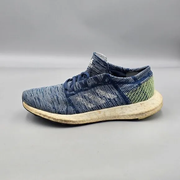Adidas Men's Size 10.5 US Pureboost Go Blue Green White Knit Running Shoes READ