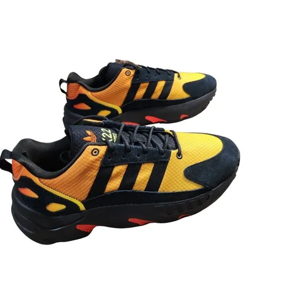 Adidas Men's Size 9 M ZX Boost 22 Casual Lifestyle Black Orange Sneaker  876-2