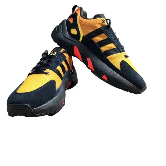 Adidas Men's Size 9 M ZX Boost 22 Casual Lifestyle Black Orange Sneaker  876-2