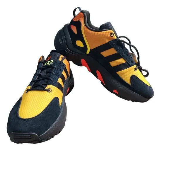 Adidas Men's Size 9 M ZX Boost 22 Casual Lifestyle Black Orange Sneaker  876-2