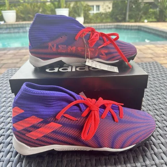 Adidas Nemeziz .3 TF Tension Tape Signal Pink Men's Soccer Shoes EH0517 Size 10