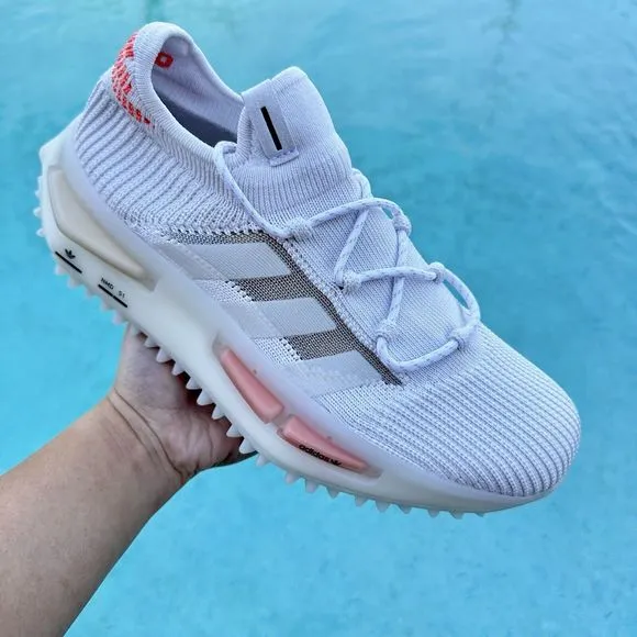 Adidas NMD_S1 Low White Coral Fusion Women's Athletic Shoes HQ4465 Size 6