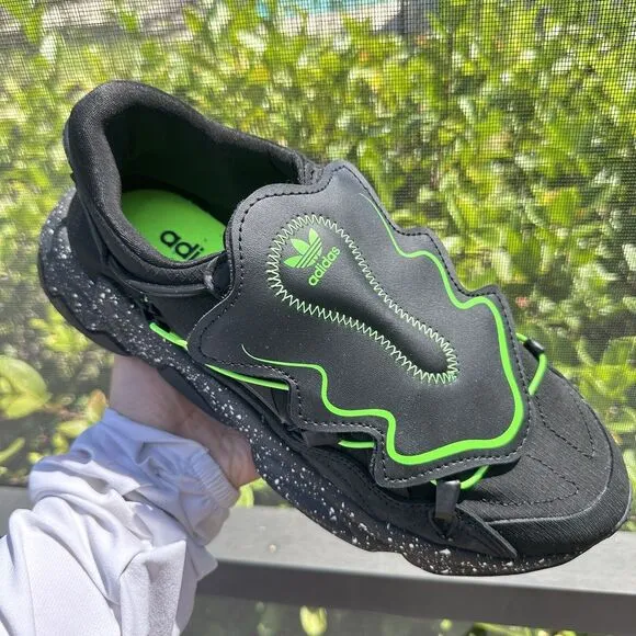 Adidas Ozweego Black Solar Green Men's Athletic Shoes FZ1955 Size 7.5