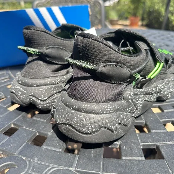 Adidas Ozweego Black Solar Green Men's Athletic Shoes FZ1955 Size 7.5