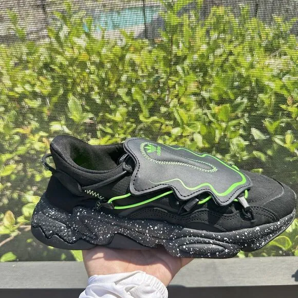 Adidas Ozweego Black Solar Green Men's Athletic Shoes FZ1955 Size 7.5
