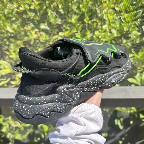 Adidas Ozweego Black Solar Green Men's Athletic Shoes FZ1955 Size 7.5