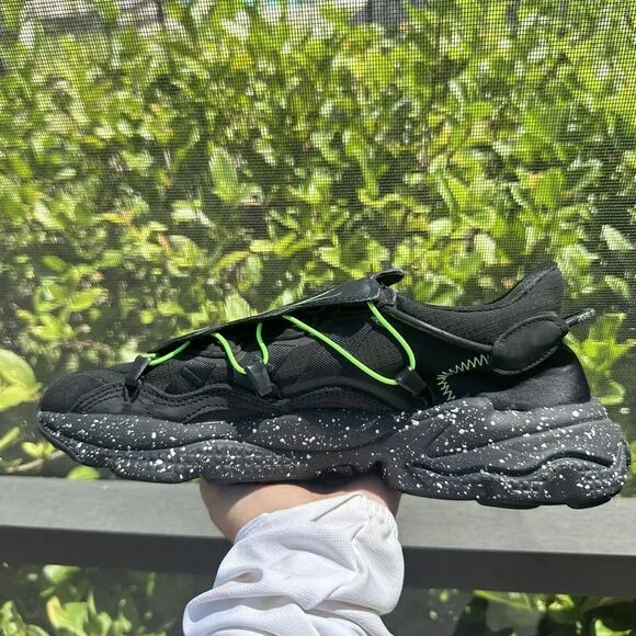 Adidas Ozweego Black Solar Green Men's Athletic Shoes FZ1955 Size 7.5
