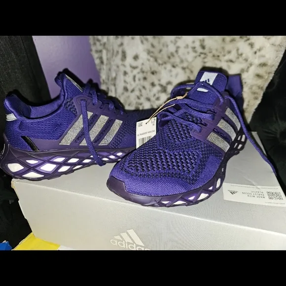 Adidas Purple Athletic Shoes with Mesh Upper and Boost Technology