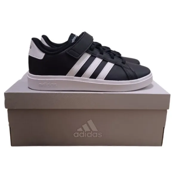 Adidas Shoes, Grand Court 2.0 EL K, GW6513,Unisex Color Black,Kids Size US 3