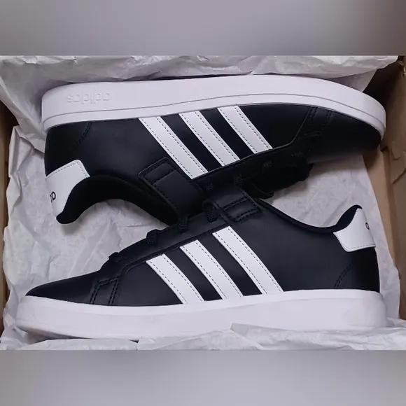 Adidas Shoes, Grand Court 2.0 EL K, GW6513,Unisex Color Black,Kids Size US 3
