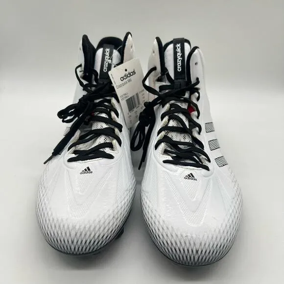 Adidas Shoes Mens 14 White Crazy Quick Mid Performance Football Cleats NEW