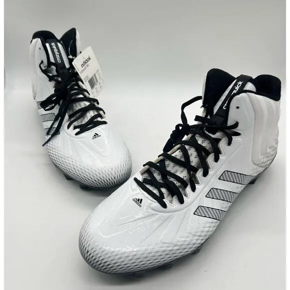 Adidas Shoes Mens 14 White Crazy Quick Mid Performance Football Cleats NEW