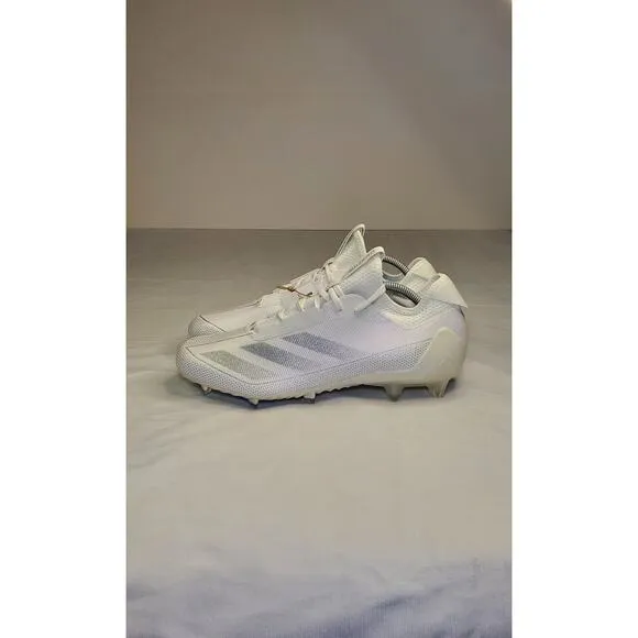Adidas Siz 11.5 Adizero Electric White Silver Metallic IF2425 Football Cleats Z3