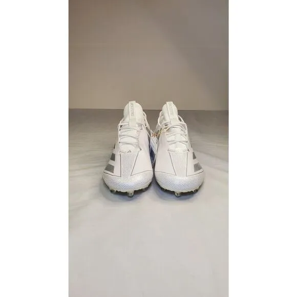 Adidas Siz 11.5 Adizero Electric White Silver Metallic IF2425 Football Cleats Z3