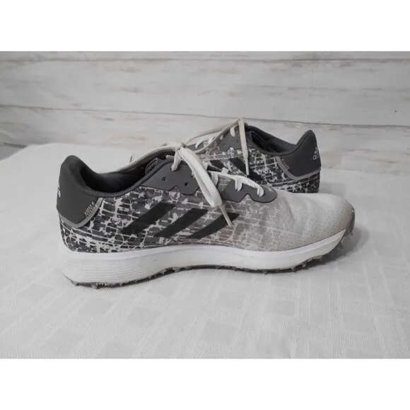 ADIDAS Size 9.5 Men White Gray Golf Shoe S2G Spikeless Turf