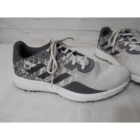 ADIDAS Size 9.5 Men White Gray Golf Shoe S2G Spikeless Turf