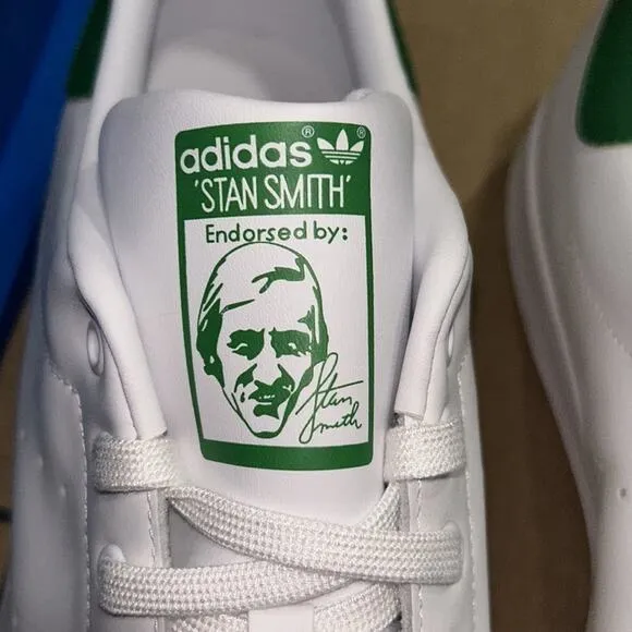 Adidas Stan Smith White and Green Sneakers Size 19