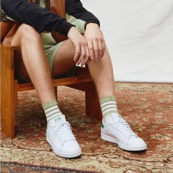Adidas Stan Smith White and Green Sneakers Size 19