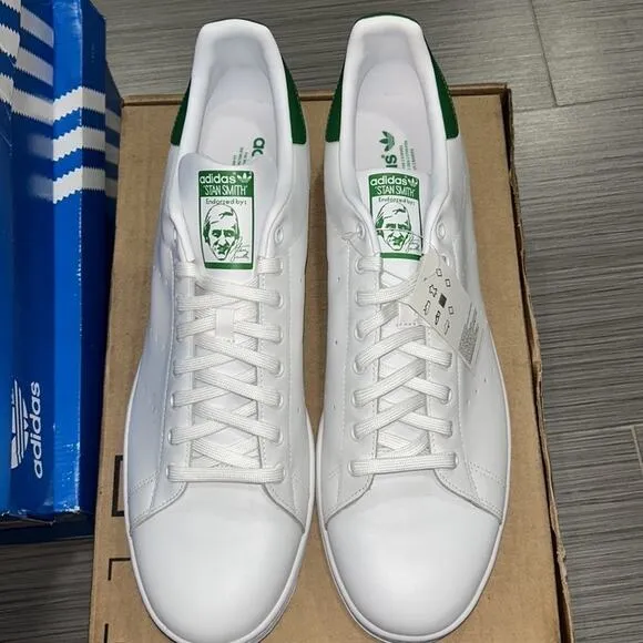 Adidas Stan Smith White and Green Sneakers Size 19