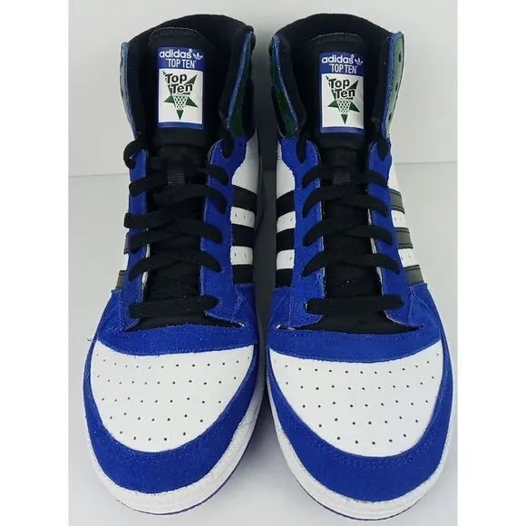 Adidas  Top Ten RB Men's Size 10.5  Leather Shoes FZ6199 Lucid Blue Black Green