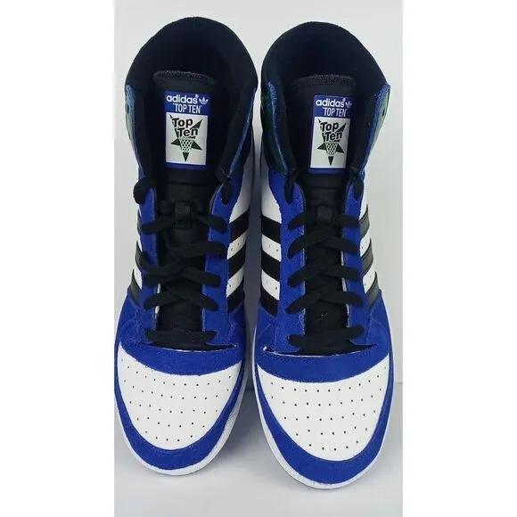 Adidas  Top Ten RB Men's Size 10.5  Leather Shoes FZ6199 Lucid Blue Black Green
