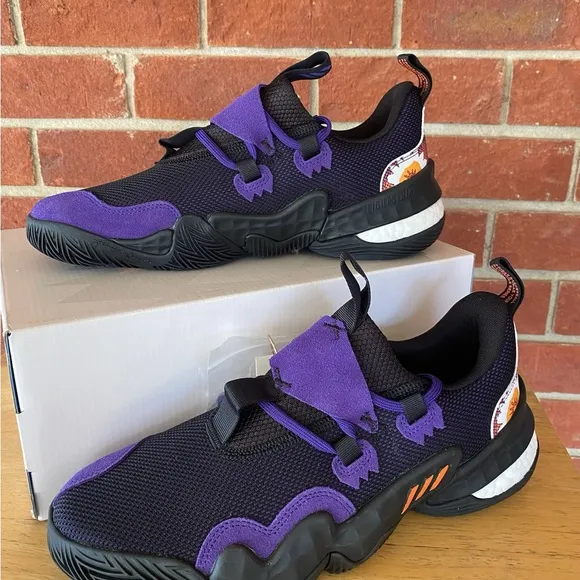 Adidas Trae Young 1 Men’s Black Purple New Sneakers Basketball Shoes