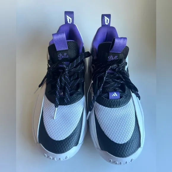 Adidas Unisex-Adult Dame Certified Basketball Shoe White Black Purple M9 W10 NWT