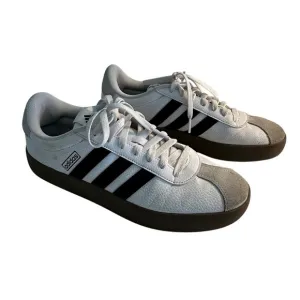 Adidas VL Court Leather Sneakers Casual Walking Shoes White Black Men's Size 9