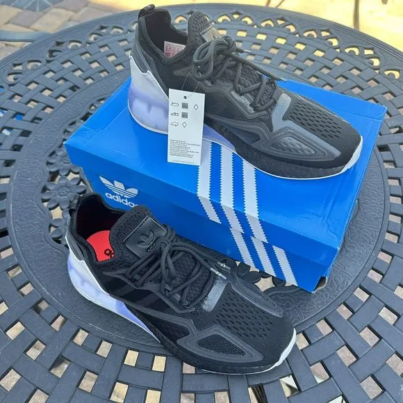 Adidas ZX 2K Boost Black White Men's Athletic Shoes FZ2946