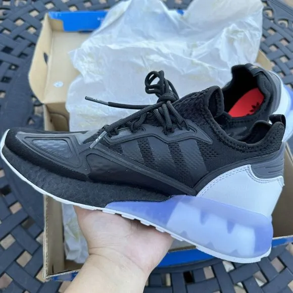 Adidas ZX 2K Boost Black White Men's Athletic Shoes FZ2946
