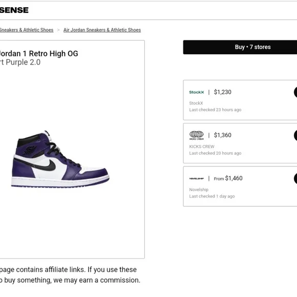 Air Jordan 1 Retro High 'Court Purple' Sz.11