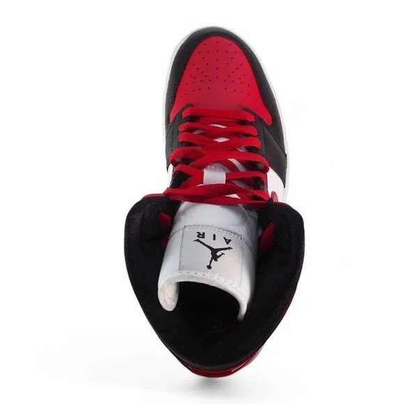 Air Jordan 1 Mid 'Alternate Bred Toe' Basketball Shoes BQ6472-079 Women's 9.5