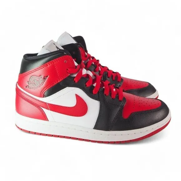 Air Jordan 1 Mid 'Alternate Bred Toe' Basketball Shoes BQ6472-079 Women's 9.5