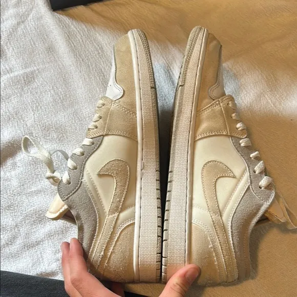 Air Jordan Low Sneakers in Cream and Tan