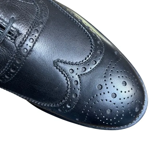 Alden Wingtip Oxford Dress Shoes Leather Black Brogue Perforated 7.5