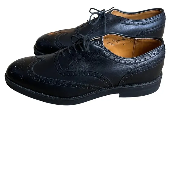 Alden Wingtip Oxford Dress Shoes Leather Black Brogue Perforated 7.5
