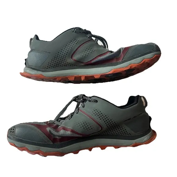 Altra Shoes Lone Peak 5 Ego Gray Orange Maroon MaxTrac Trail Hiking Mens US 12 *