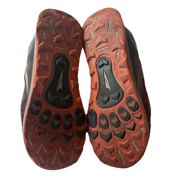 Altra Shoes Lone Peak 5 Ego Gray Orange Maroon MaxTrac Trail Hiking Mens US 12 *