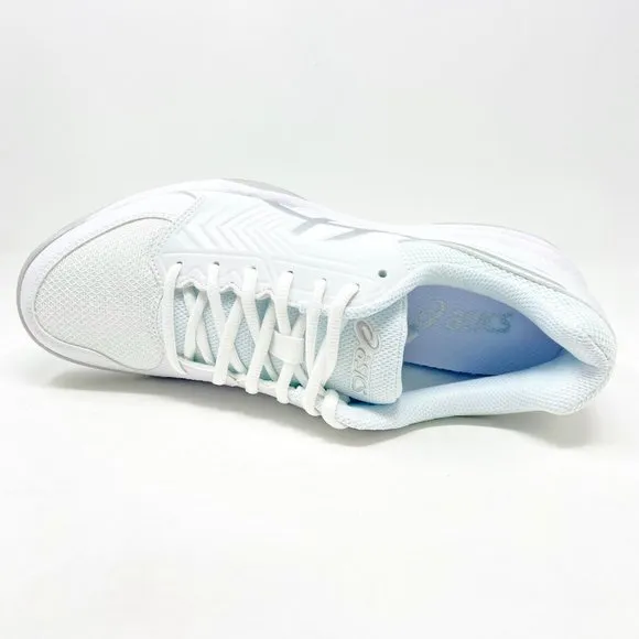 Asics Gel-Dedicate 5 White Silver Womens Tennis Court Shoes E757Y 0193